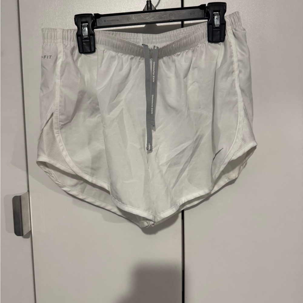 Women's White Nike Tempo DriFit Shorts